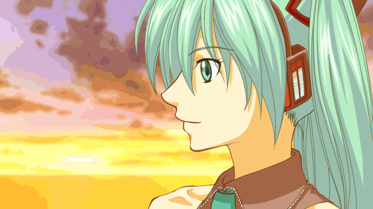 Piapro ピアプロ イラスト 夕日の見える丘で