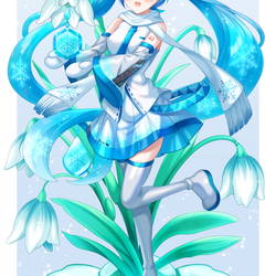 スノードロップと雪ミクさん