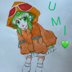 GUMIイメージシャツドッキングパーカー
