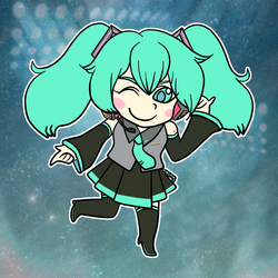 初音ミクイメージイラストデフォルメタッチ