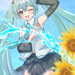 ひまわりとミクちゃん