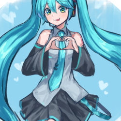 手でハートをつくる初音ミク