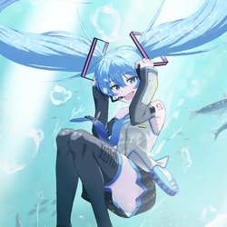 初音ミク　水中ダイブ