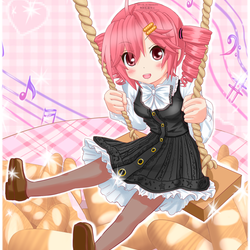 ブランコに乗るお嬢テトさん