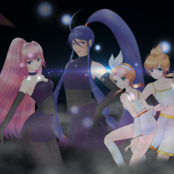 T17・【オフボーカル用ジャケット】前夜祭　side「LLRG」（巡音ルカ・鏡音レン・鏡音リン・神威がくぽ)