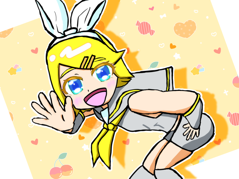 りんちゃん似顔絵 イラスト「笑顔で挨拶リンちゃん」