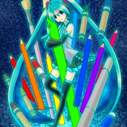 【スマホ】初音ミクの塗り絵