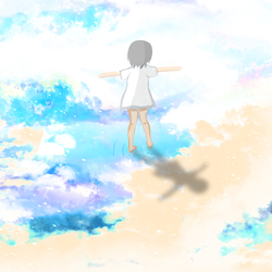 夏　砂浜　少女