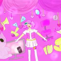 ピンク　線画あり