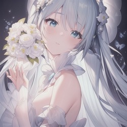 花束を持つミク
