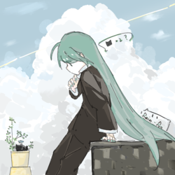 植木鉢の猫
