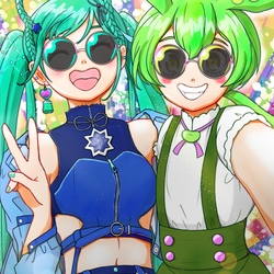 ミクとずんだもんのグラサンコラボ