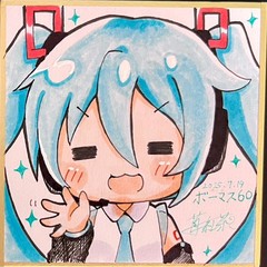 手描きミニ色紙